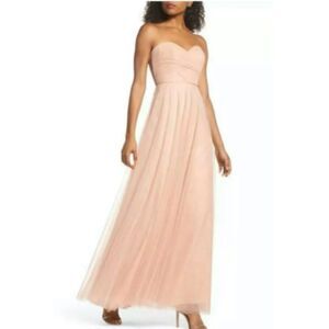 Jenny Yoo Annabelle Bridesmaid Wedding Guest Maxi Dress Cameo Pink Size 6